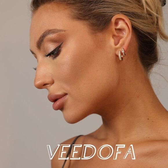 🆕 Women Gold Small Hoop Earrings Trendy Chunky Multiple Piercing Jewelry Gift - Picture 7 of 7